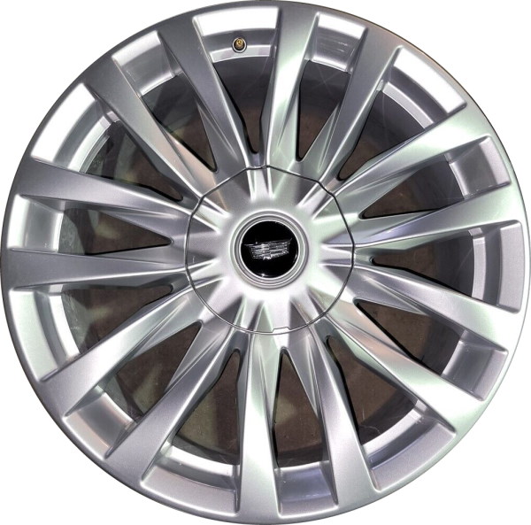 Cadillac Escalade 2021-2025 powder coat silver 22x9 aluminum wheels or rims. Hollander part number 4873b, OEM part number 84258724.