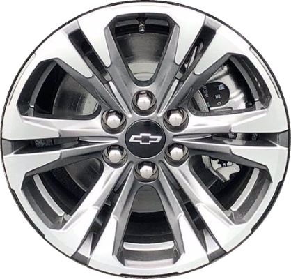 Chevrolet Colorado 2021-2022 dark grey machined 17x8 aluminum wheels or rims. Hollander part number ALY14027HH, OEM part number 84391149.