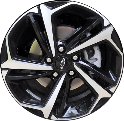 Chevrolet Trailblazer 2021-2023 black machined 18x7.5 aluminum wheels or rims. Hollander part number ALY14040/96977, OEM part number 42506149.