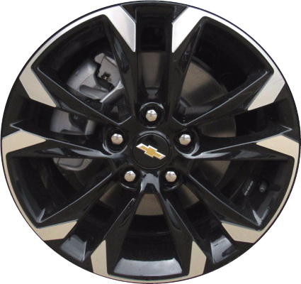 Chevrolet Trailblazer 2021-2023 black machined 17x7.5 aluminum wheels or rims. Hollander part number ALY14038U45/96947, OEM part number 60004440.