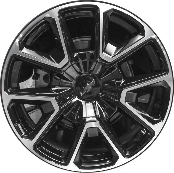 Chevrolet Suburban 2021-2024, Tahoe 2021-2024 black machined 22x9 aluminum wheels or rims. Hollander part number 14035/96952, OEM part number 23376234.
