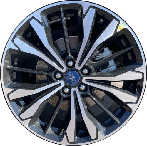 Ford Escape 2021-2022 black machined 19x7.5 aluminum wheels or rims. Hollander part number ALY10430A, OEM part number LV4Z1007M.
