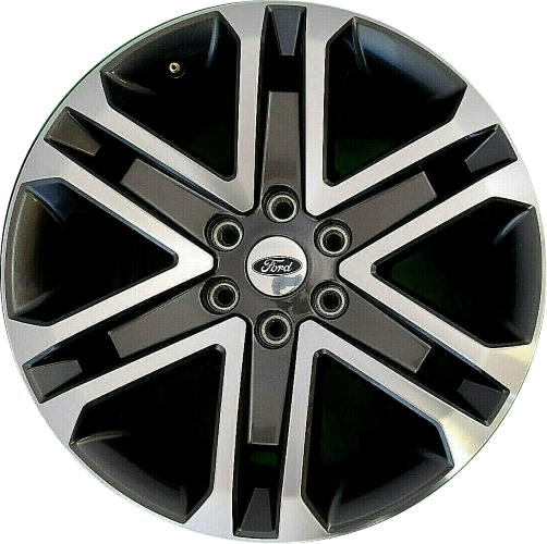 Ford F-150 2021-2023 charcoal machined 20x8.5 aluminum wheels or rims. Hollander part number ALY10345/95025, OEM part number ML3Z-1007-HA.