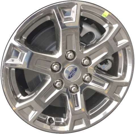 Ford F-150 2021-2025 chrome 18x7.5 aluminum wheels or rims. Hollander part number ALY10343/ALY10513, OEM part number ML3Z-1007-EA.