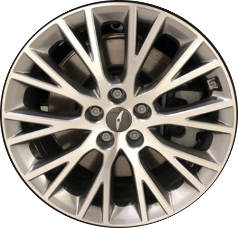 Genesis GV80 2021-2025 grey machined 19x8.5 aluminum wheels or rims. Hollander part number 71023, OEM part number 52906-T6010.