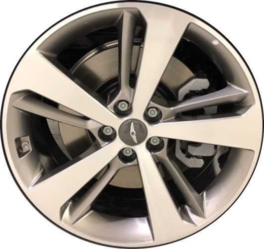 Genesis GV80 2021-2025 grey machined 20x8.5 aluminum wheels or rims. Hollander part number 71024, OEM part number 52906-T6110.