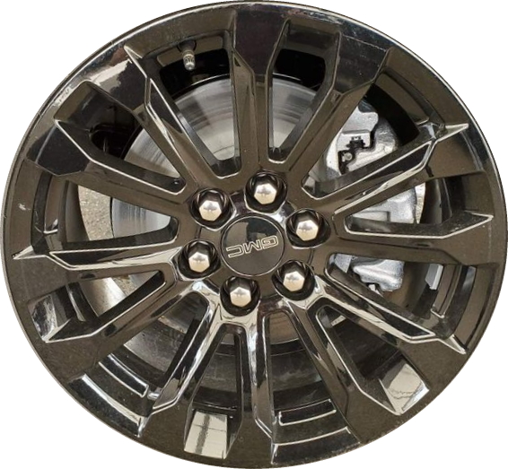 GMC Canyon 2021-2022 powder coat black 18x8.5 aluminum wheels or rims. Hollander part number ALY14023/96950, OEM part number 84391150.