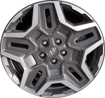Hyundai Santa Fe 2021-2023 charcoal machined 19x7.5 aluminum wheels or rims. Hollander part number 71007, OEM part number 52910S1710.