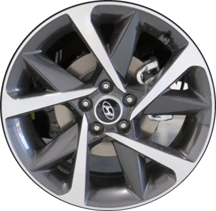 Hyundai Sonata 2021-2023 charcoal machined 19x8 aluminum wheels or rims. Hollander part number ALY71010HH, OEM part number 52906-L1450.