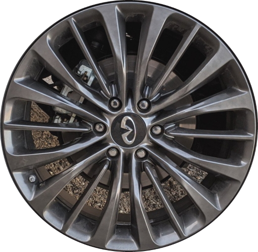 Infiniti QX80 2018-2024 powder coat charcoal 22x8 aluminum wheels or rims. Hollander part number ALY73807U30, OEM part number Not Yet Known.