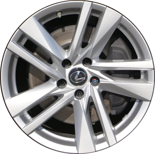 Lexus IS300 2021-2025 powder coat silver 18x8.5 aluminum wheels or rims. Hollander part number ALY74153/95247, OEM part number 42611-53630, 42611-53640.
