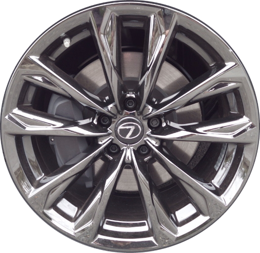 Lexus IS300 2024-2025, IS350 2021-2025 black chrome 19x8.5 aluminum wheels or rims. Hollander part number ALY74395/95226, OEM part number 42611-53670.