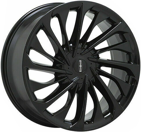Lincoln Aviator 2020-2025 powder coat black 22x9.5 aluminum wheels or rims. Hollander part number ALY10241B, OEM part number MC5Z-1007-A.
