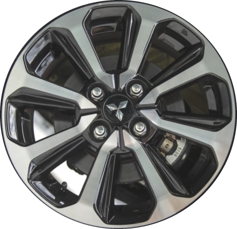 Mitsubishi Mirage 2021-2024 black machined 15x5 aluminum wheels or rims. Hollander part number 65854a, OEM part number 4250F903.