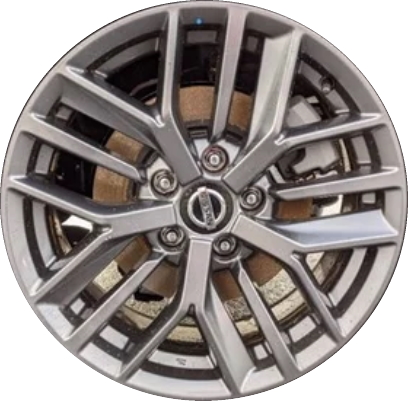 Nissan Rogue 2021-2025 powder coat grey 17x7.5 aluminum wheels or rims. Hollander part number ALY62827/96998, OEM part number 40300-6RR1B.