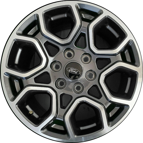 Ford F-150 2021-2024 dark grey machined 18x8.5 aluminum wheels or rims. Hollander part number ALY10340A, OEM part number ML3Z-1007-U.