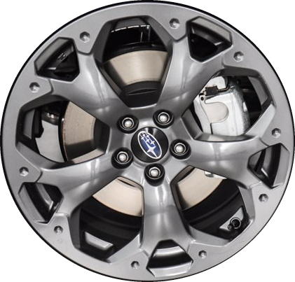 Subaru Crosstrek 2021-2023 powder coat grey 17x7 aluminum wheels or rims. Hollander part number 68900b, OEM part number 28111FL310.