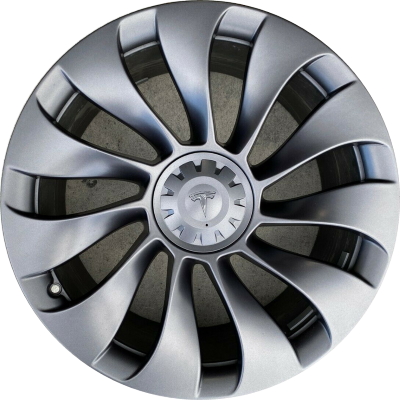 Tesla Model 3 2021-2023 powder coat charcoal 20x9 aluminum wheels or rims. Hollander part number ALY95135/200307, OEM part number 104424200A