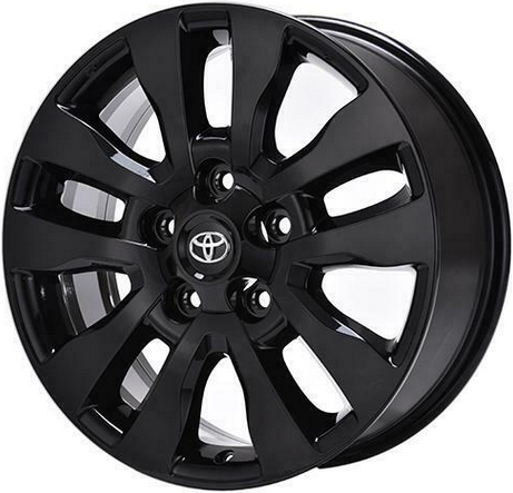 Toyota Sequoia 2021-2022, Tundra 2021 powder coat black 20x8 aluminum wheels or rims. Hollander part number 69533U45, OEM part number 426110C260.