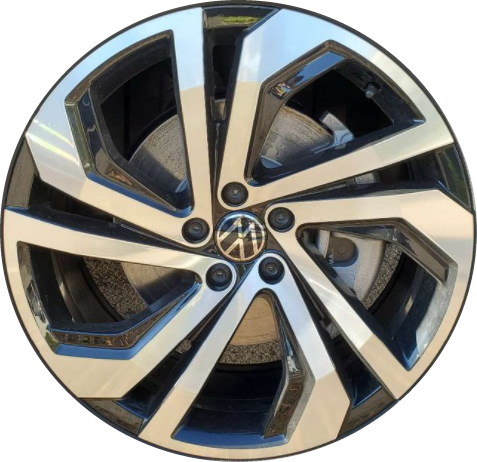 Volkswagen Atlas 2021-2023, Atlas Cross Sport 2020-2023 black machined 20x8 aluminum wheels or rims. Hollander part number 70075U45/96855, OEM part number 3CM601025CFZZ.