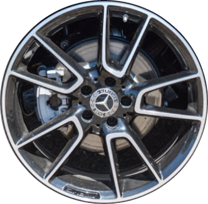 Mercedes-Benz C300 2019-2024 black machined 19x7.5 aluminum wheels or rims. Hollander part number ALY85687, OEM part number 20540122007X23.