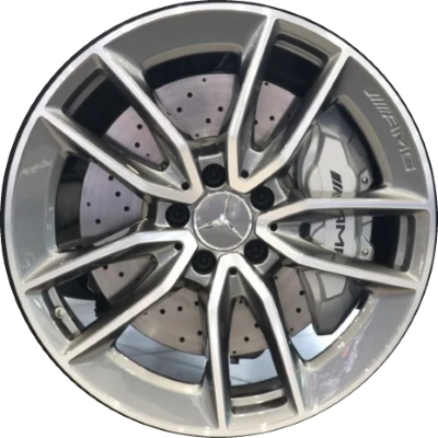 Mercedes-Benz C43 2020-2024 grey or black machined 19x7.5 aluminum wheels or rims. Hollander part number ALY85698U, OEM part number 20540107017X23, 205401907017Y51.