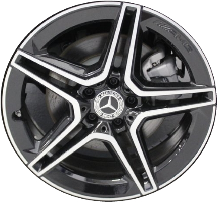 Mercedes-Benz GLA250 2021-2024, GLB250 2020-2024 grey or black machined 19x7.5 aluminum wheels or rims. Hollander part number 85822U, OEM part number 24740115007X23, 24740115007Y51.
