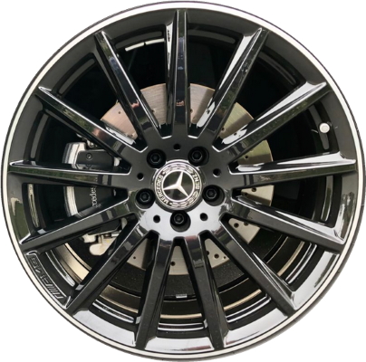 Mercedes-Benz GLA250 2021-2024, GLB250 2020-2024 powder coat black w/ machined lip 20x8 aluminum wheels or rims. Hollander part number 85824, OEM part number 24740116007X72.