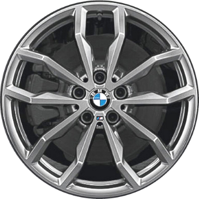 BMW X1 2020 powder coat grey 18x6.5 aluminum wheels or rims. Hollander part number ALY86570, OEM part number 36106877550.