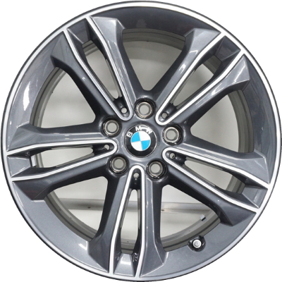 BMW 228i 2020-2024, M235i 2020 charcoal machined 17x7.5 aluminum wheels or rims. Hollander part number 86578, OEM part number 36116856087.