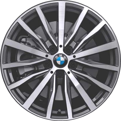 BMW 228i 2020-2024, M235i 2020 charcoal machined 18x8 aluminum wheels or rims. Hollander part number 86587, OEM part number 36116856089.