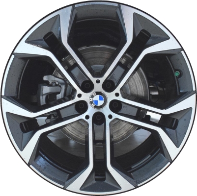 BMW X5 2019-2024, X6 2020-2023 powder coat charcoal or machined 21x9.5 aluminum wheels or rims. Hollander part number 86465U, OEM part number 36116883761.