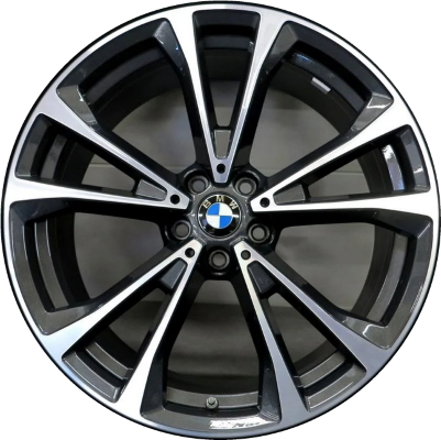 BMW 840i 2020-2021, M850i 2019-2020 charcoal machined 20x8 aluminum wheels or rims. Hollander part number 86421, OEM part number 36116884208.