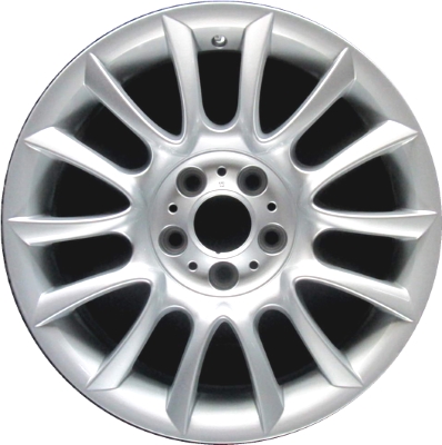 BMW 323i 2006-2012, 325i 2006, 328i 2007-2013, 330i 2006, 335i 2007-2013 powder coat hyper silver 18x8 aluminum wheels or rims. Hollander part number 59576U77, OEM part number 36118036931.