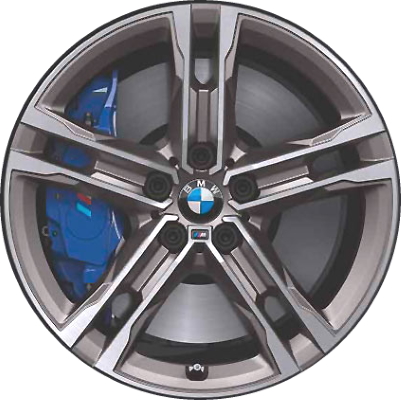 BMW 228i 2020-2024, M235i 2020-2024 grey machined 18x8 aluminum wheels or rims. Hollander part number 86582U35/86583, OEM part number 36118053524.