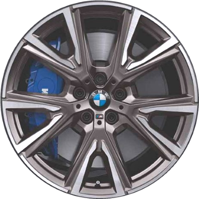 BMW 228i 2020-2021, M235i 2020-2024 grey machined 19x8 aluminum wheels or rims. Hollander part number 86588, OEM part number 36118053525.