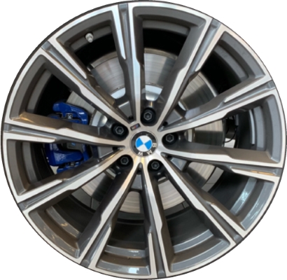 BMW X5 2019-2024, X6 2020-2024 charcoal machined 20x9 aluminum wheels or rims. Hollander part number 86461, OEM part number 36118071996.