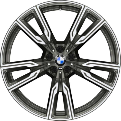 BMW X5 2019-2024, X6 2020-2024 charcoal machined 22x9.5 aluminum wheels or rims. Hollander part number 86470, OEM part number 36118072002.
