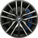 ALYBZ063 BMW X5, X6 Wheel/Rim Black Machined #36118090013