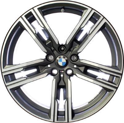BMW 840i 2020-2024, M850i 2019-2023 charcoal machined 19x8 aluminum wheels or rims. Hollander part number 86414, OEM part number 36118090019.
