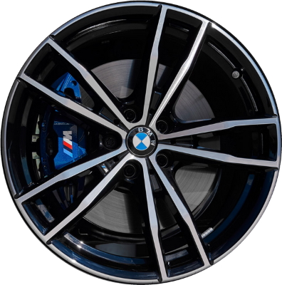 BMW 230i 2022-2024, 330e 2021-2024, 330i 2019-2024, 430i 2021-2024, M240i 2022-2024,  M340i 2020-2024, M440i 2021-2024 black machined or powder coat black 19x8 aluminum wheels or rims. Hollander part number 86496U, OEM part number 36118090094, 36118089892.