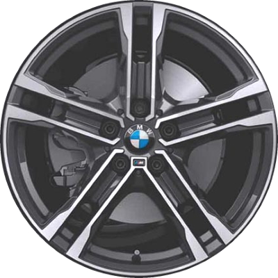 BMW 228i 2020-2024, M235i 2020-2023 charcoal machined 18x8 aluminum wheels or rims. Hollander part number 86582U30, OEM part number 36118092352.