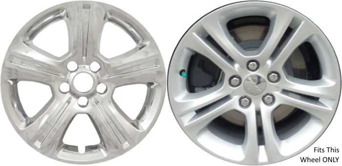 Dodge Charger RWD 2015-2023 Chrome, 5 Spoke, Plastic Hubcaps, Wheel Covers, Wheel Skins, Imposters. ONLY Fits 17 Inch Alloy Wheel Pictured. Part Number IMP-383X/7100PC.