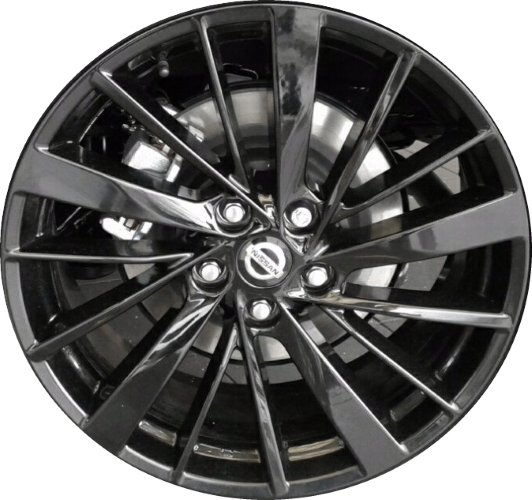 Nissan Maxima 2021 powder coat black 19x8 aluminum wheels or rims. Hollander part number ALY62810U45, OEM part number Not Yet Known.