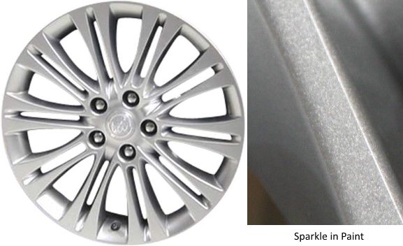 Buick Verano 2012-2017 powder coat sparkle silver 18x8 aluminum wheels or rims. Hollander part number ALY4112U20.PS08, OEM part number 22791064.