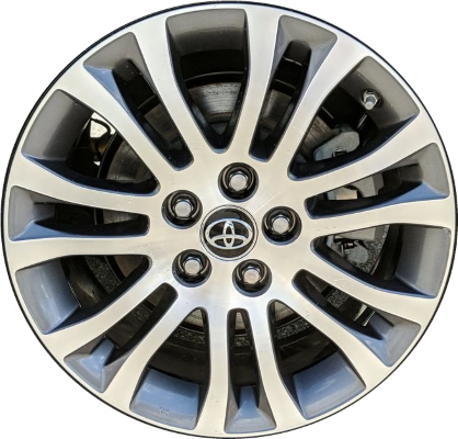 Toyota Sienna 2018-2020 grey machined 17x7 aluminum wheels or rims. Hollander part number ALY69581U35, OEM part number 4261108150.