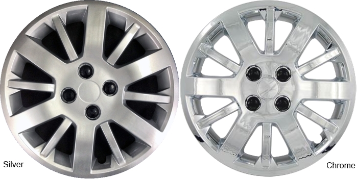 Aftermarket IWC453/15S Set of 4 Silver 15 Inch Chevy Cobalt 12 Spoke Replacement Hubcaps w/ Bolt On Retention System 