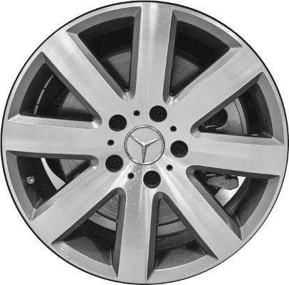 Mercedes-Benz G550 2019-2024 grey machined 19x8.5 aluminum wheels or rims. Hollander part number ALY85713, OEM part number Not Yet Known.