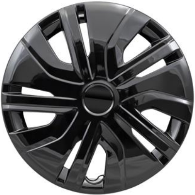 495blk 14 Inch Aftermarket Black Hubcaps/Wheel Covers Set