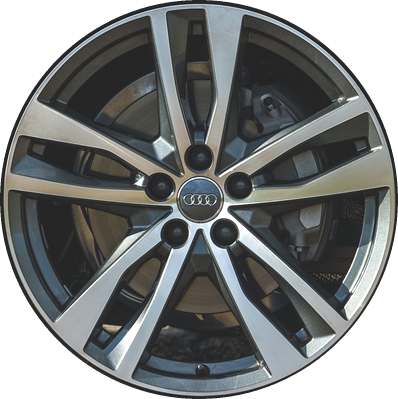Audi A6 2019-2023 grey machined 19x8.5 aluminum wheels or rims. Hollander part number ALY59059, OEM part number 4K0601025H.